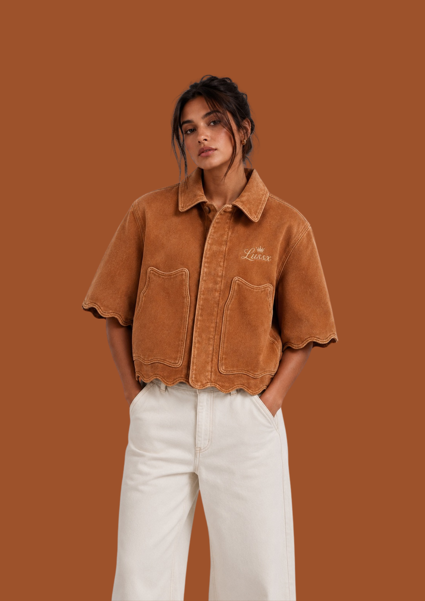 Riviera Scallop Suede Shirt