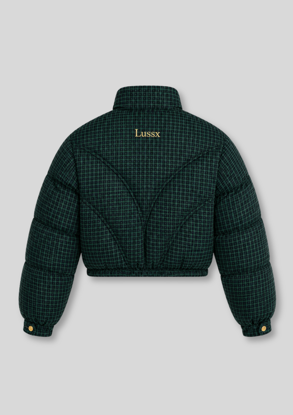 Riviera Check Cropped Puffer
