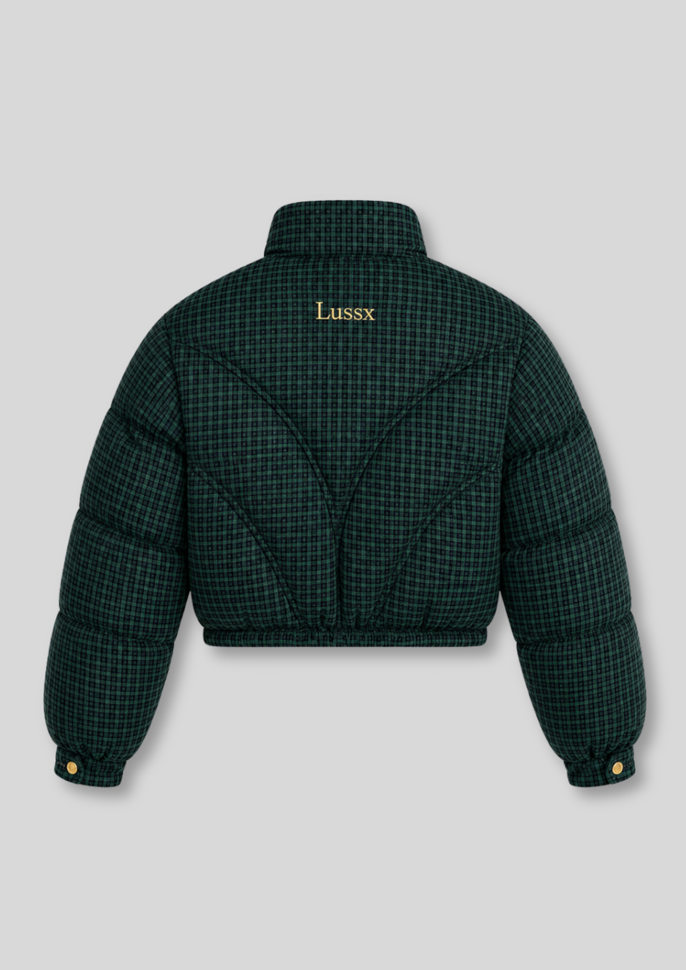 Riviera Check Cropped Puffer