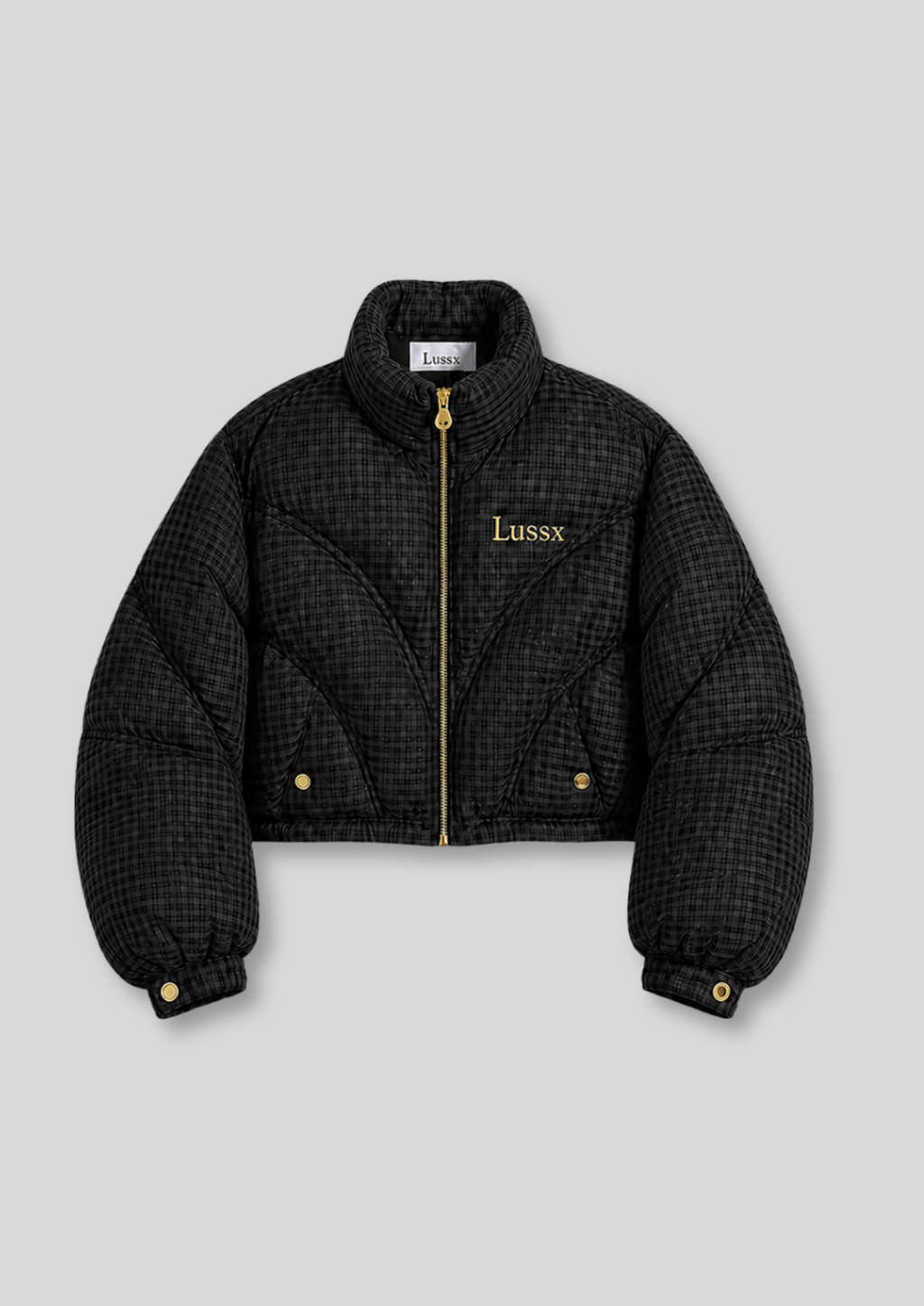Riviera Check Cropped Puffer