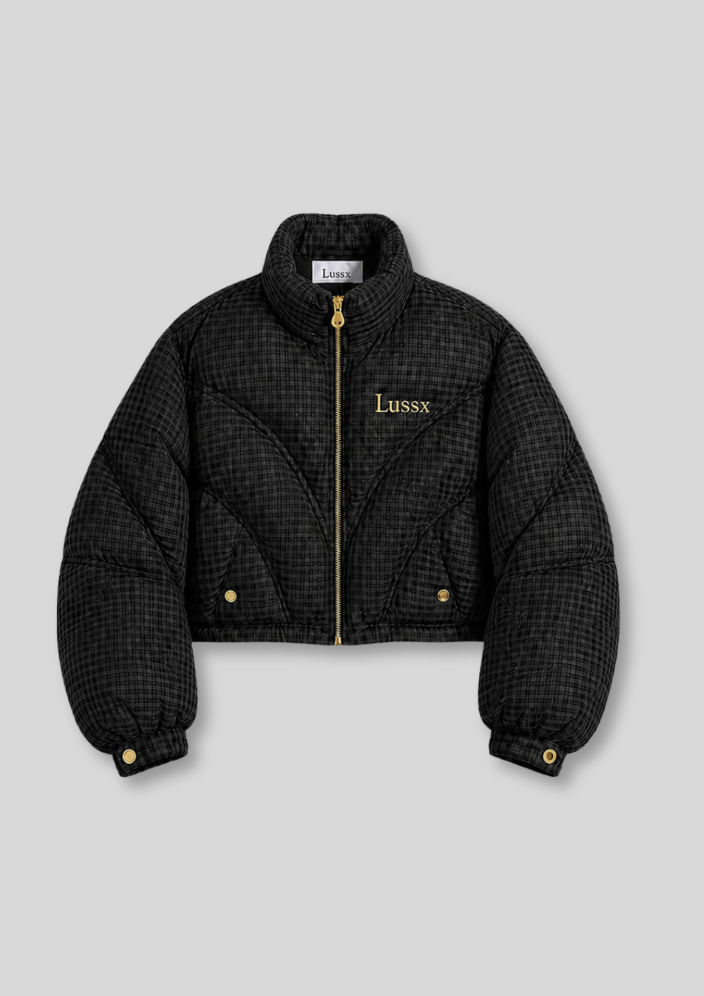 Riviera Check Cropped Puffer