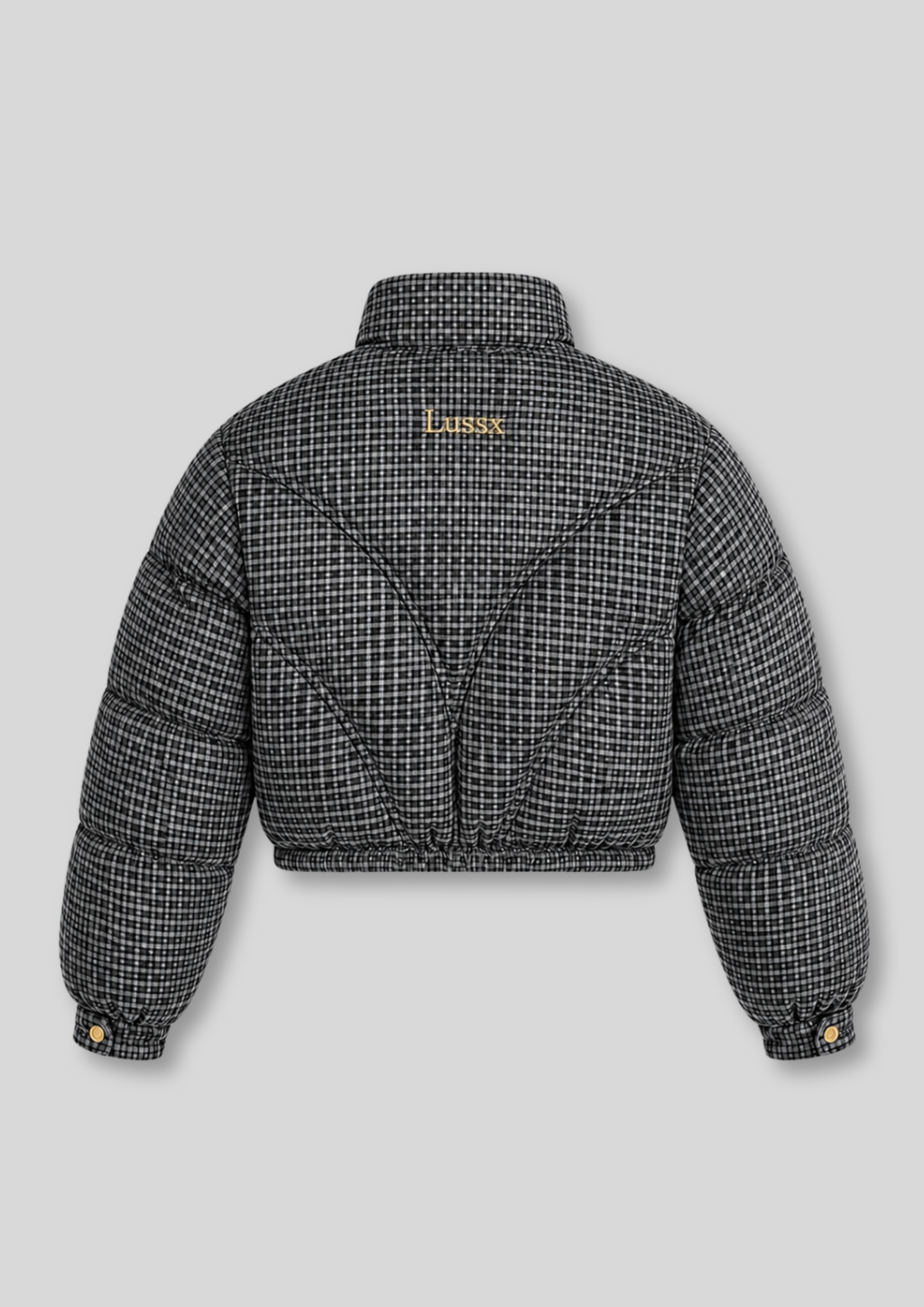 Riviera Check Cropped Puffer