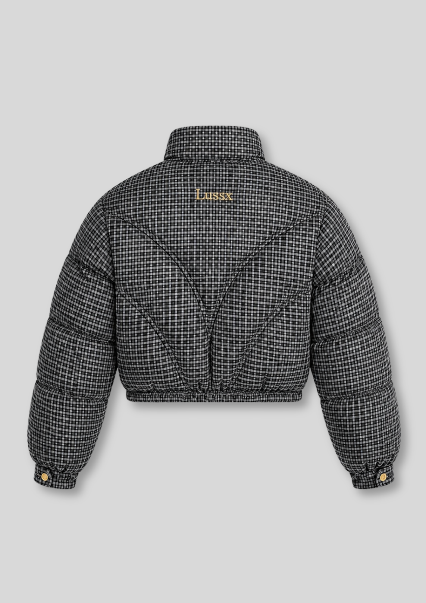 Riviera Check Cropped Puffer