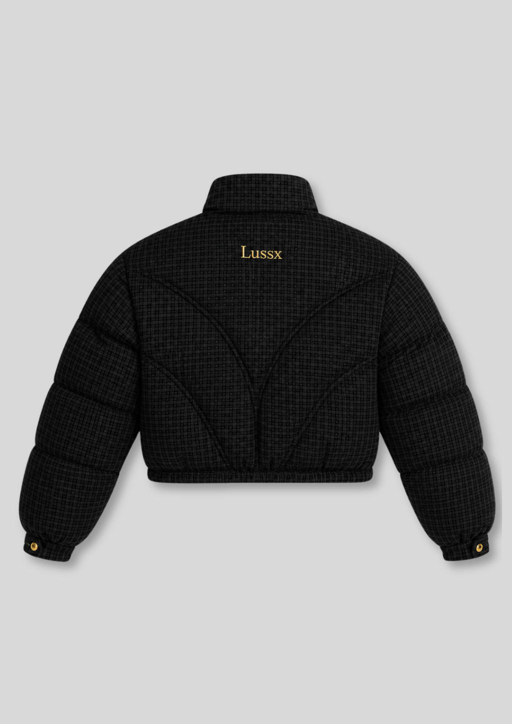 Riviera Check Cropped Puffer