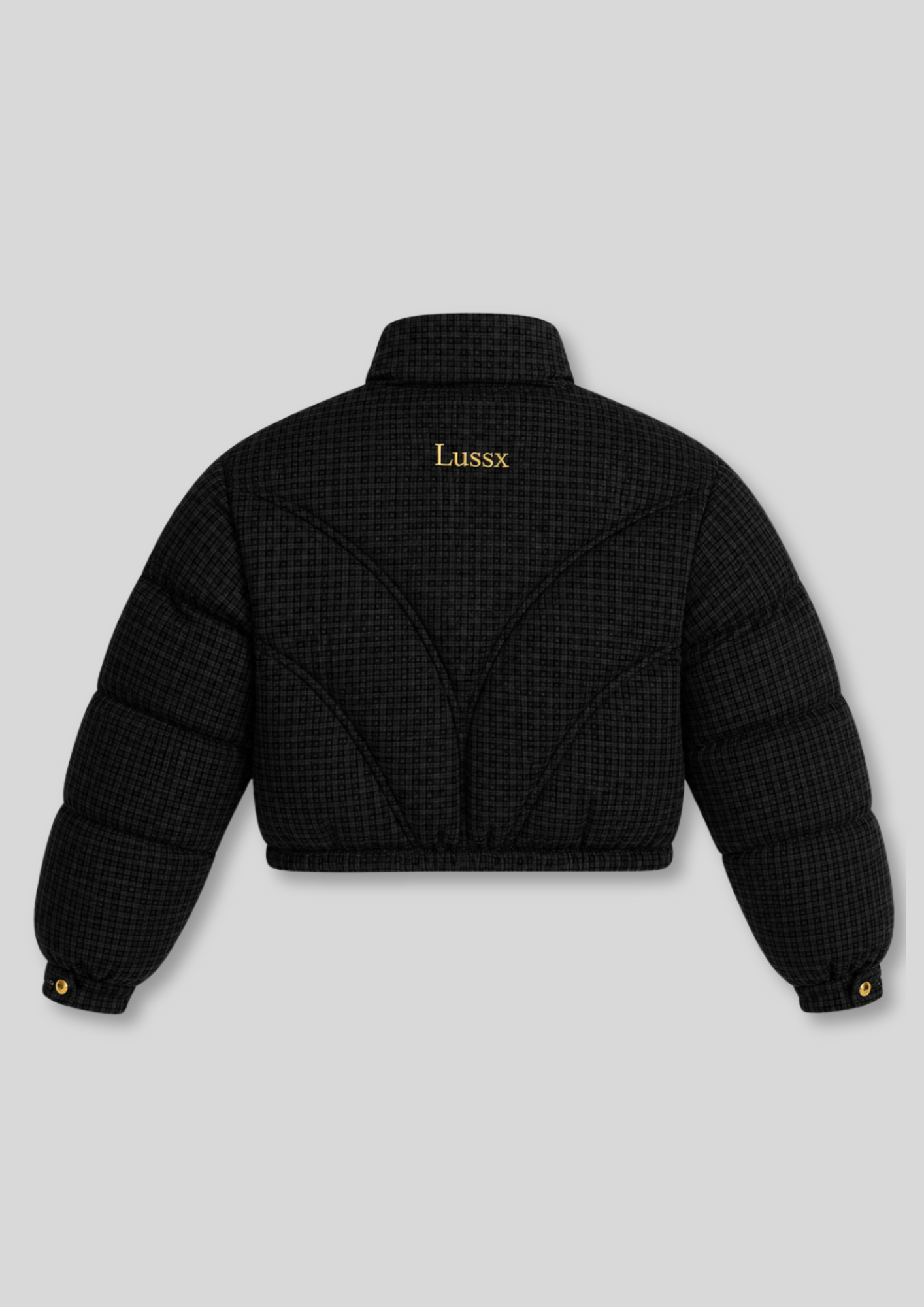 Riviera Check Cropped Puffer