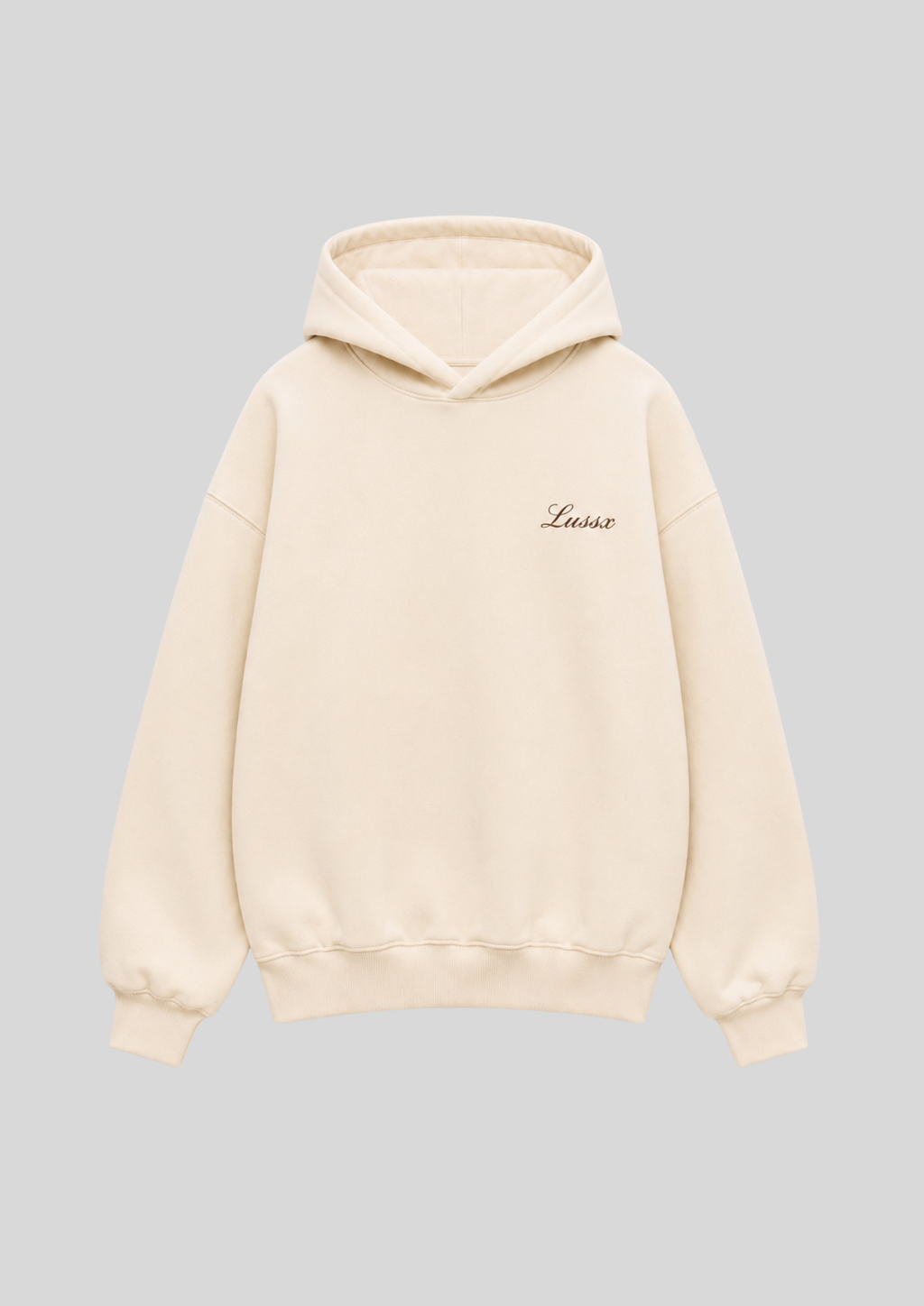 Script Baggy Hoodie “Bone”