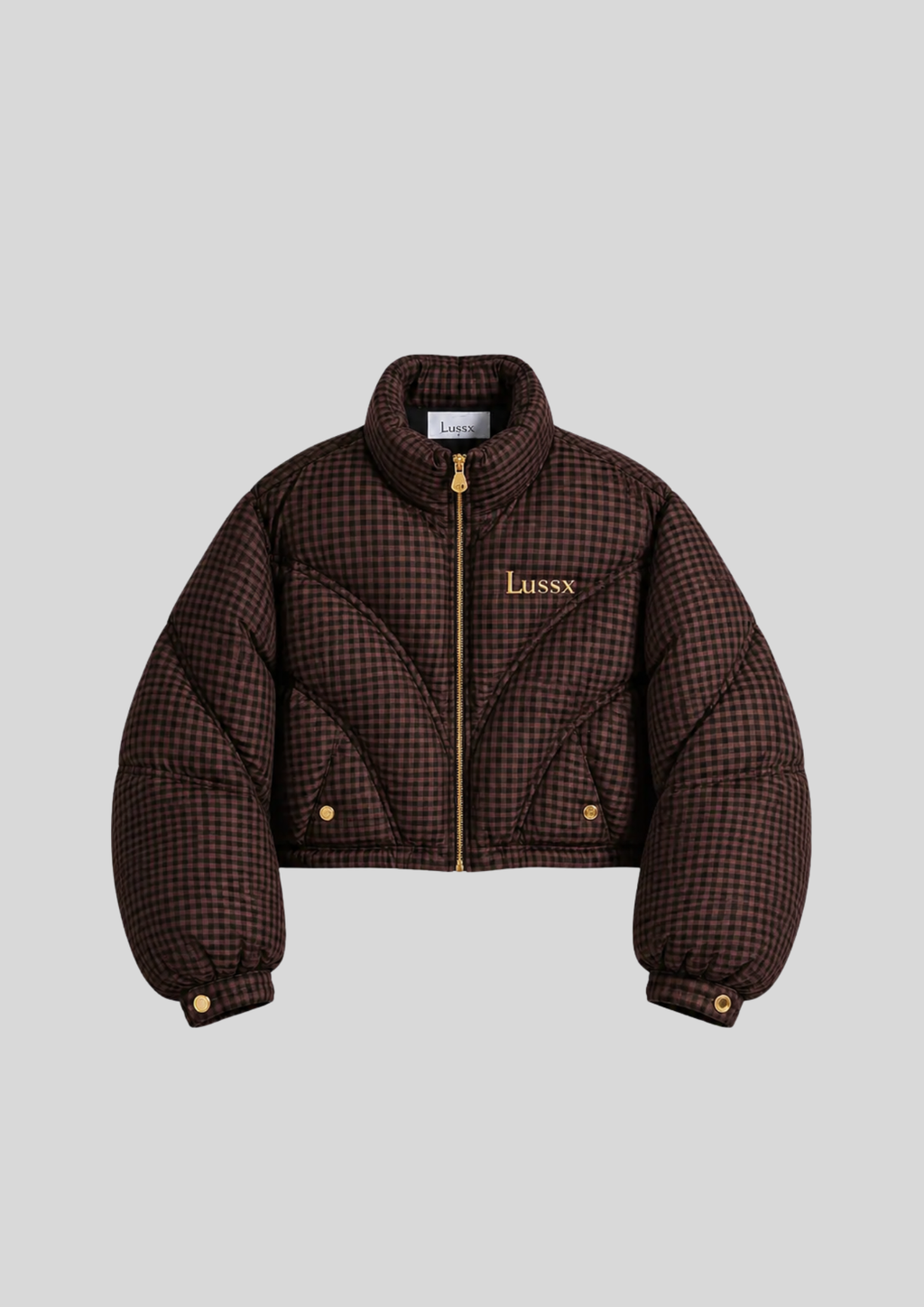 Riviera Check Cropped Puffer