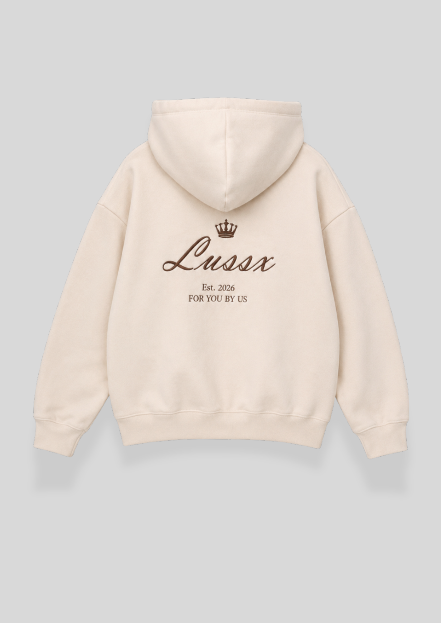 Script Baggy Hoodie “Bone”