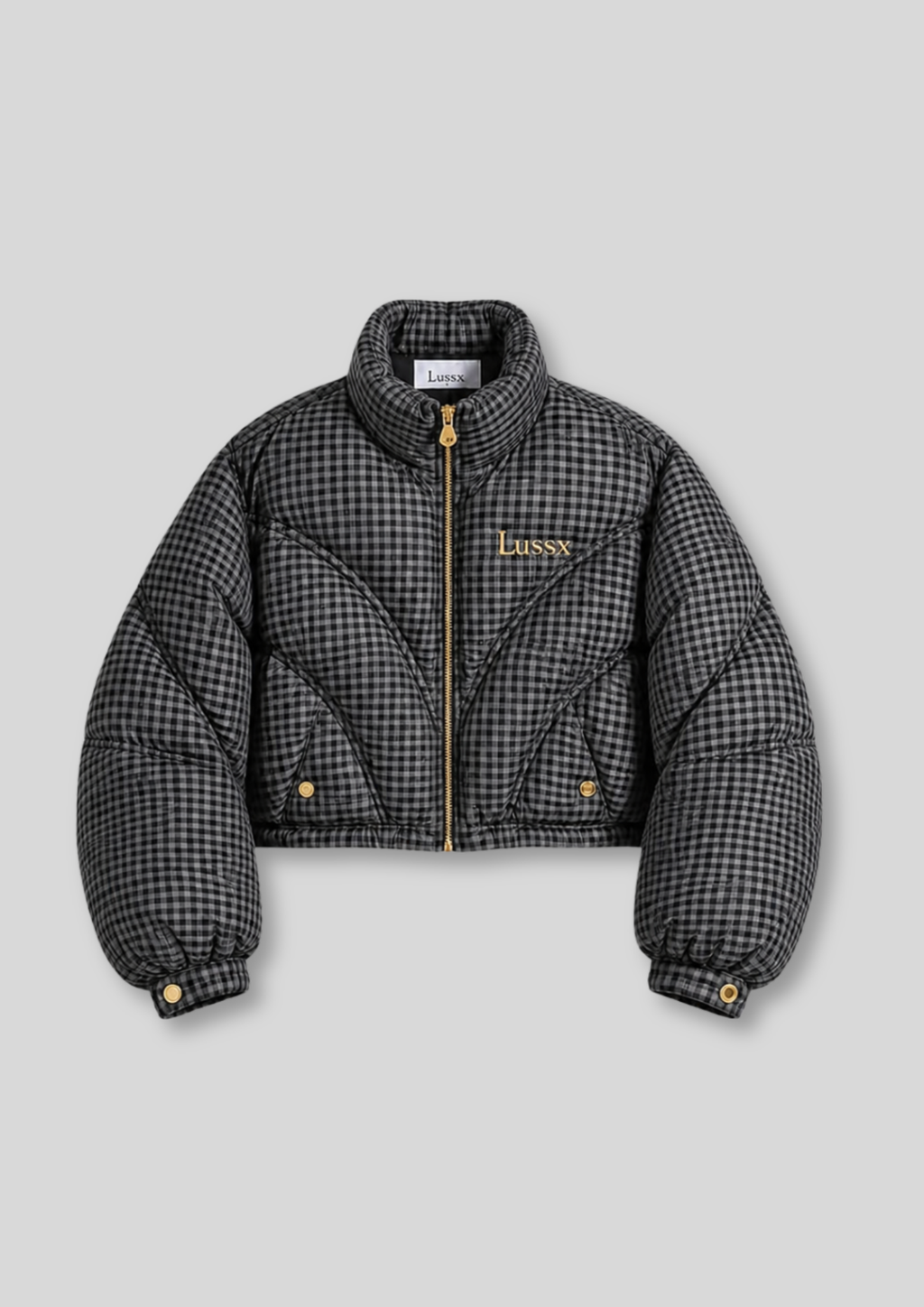 Riviera Check Cropped Puffer